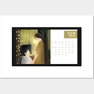 Calendar 2022 June with Korean Dramas Posters and Art